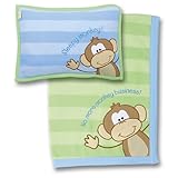 Stephen Joseph Fleece Blanket/Pillow Set, Monkey
