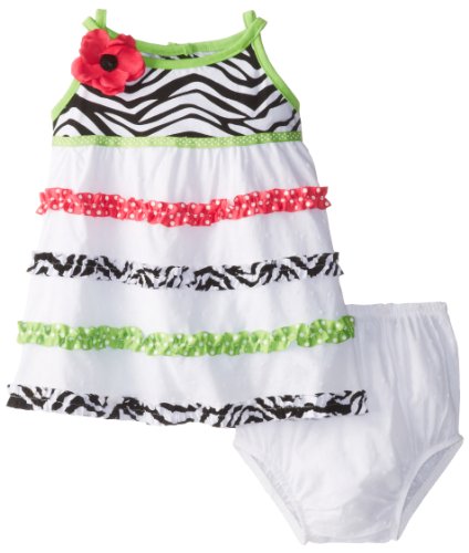 Rare Editions Baby Girls' Zebra Print To Dress with Ruching