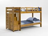 Solid wood Reversible Stairway Twin/Twin Bunk Bed w/ Drawer, Under bed Chest/Trundle