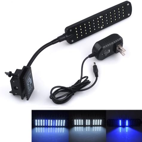Okeba 3 Mode Adjustable Clip Mount Aquarium 48 LED White&amp;Blue Light 100-240V Decor