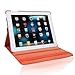 HDE Rotating iPad Case Magnetic Folding Leather Cover Folio Flip Stand for Apple iPad 2 iPad 3 iPad 4 (Orange)