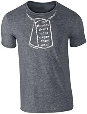 Heroes Dog Tags Adult Tee Shirt Dark Heather XX-Large