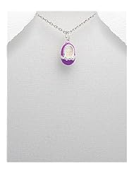 Colored Enamel Pendant Necklace In 92.5 Sterling Silver