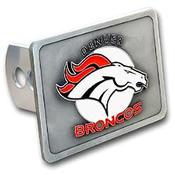 Denver Broncos Large Zinc Trailer Hitch Cover - NFL Football Fan Shop Sports Team Merchandise