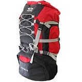 Kemyer 5500-Cubic-Inch Hiking Backpack with Hydration Pocket & Compass - Red