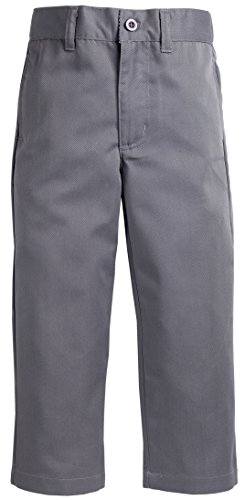 Sportoli® Boys Flat Front Adjustable Waist Twill Chino Long Uniform Dress Pants