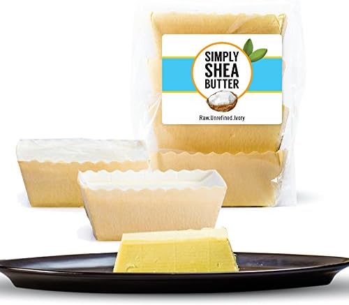 Shea-Butter Natural-Unrefined Raw-Organic African Ivory 100% Grade-A First-Aid Relief for Burns Natural Hair Conditioner &amp; Body-Butter Skin Soothing Itching and Rash Treatments Insect Bite Relief Perfect Gift Set for Women Men or Baby - 4 Pack Raw Shea Butter Sticks - (1 Pound, Ivory)