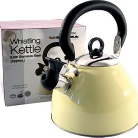 WHISTLING KETTLE 2.5 LITRE STAINLESS STEEL CREAM
