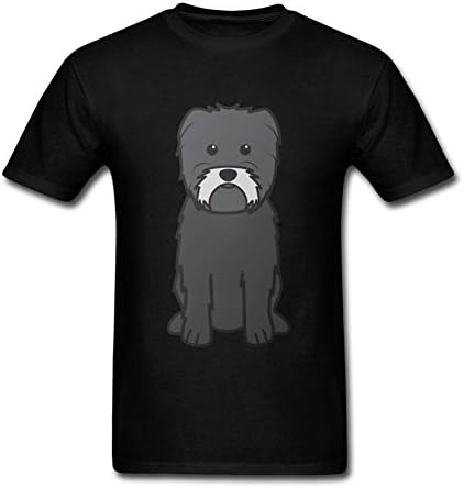 WLKHK Affenpinscher Dog Classic Cartoon Cute Mens Round Neck Cotton T-shirts Black