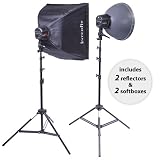 Interfit INT117 Super Coolite 5 Kit with 2 Heads and Stands (Black)