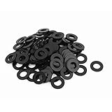 uxcell ガスケットシールリング　プラスチック製　丸　フラット　ワッシャ　ブラック　100個入り　 M12x24mmx2mm