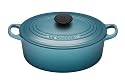 Le Creuset Cast Iron Oval Casserole, Teal, 25 cm