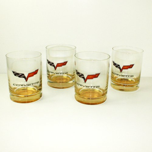 Corvette Emblem DOF Double Old Fashion Glasses
