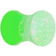 2 Gauge Green Neon Glitter Saddle Plug