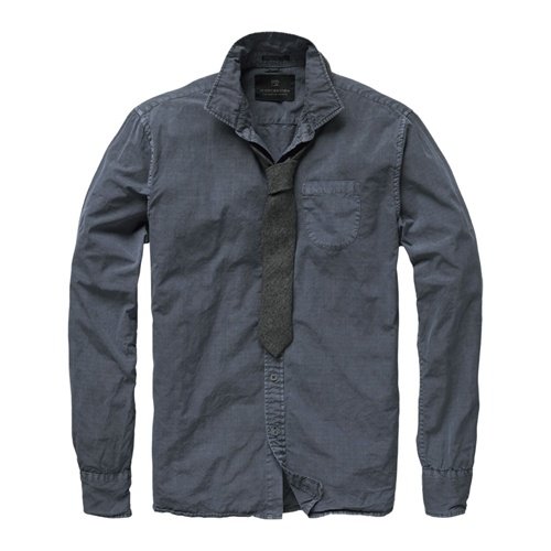 Scotch & Soda - Mens Blue Rocker Shirt with Tweed Tie Blue Large