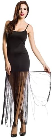 Amour- Glamour Gothic Punk Trendy Little Black Dress /W Tassels Evening Ball Party (No Sleeves)