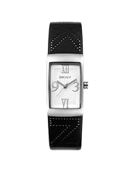 DKNY Womens NY4503 Stainless Steel and Black Patent Leather Watch