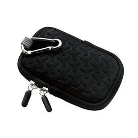 EXCO CB-10 Black Embossed Pattern With Velvet Inner Lining Digital Camera Case Bag For Sony Samsung Nikon Canon Panasonic etc