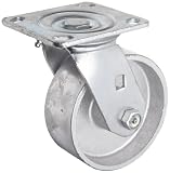 RWM Casters 45 5″ Diameter Durastan Wheel Kingpin Medium Duty Swivel Plate Caster with Roller Bearing, 4-1/2″ Length X 4″ Width Plate, 1000 lbs Capacity Range