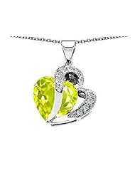 Original Star K (tm) Heart Shape 12mm Simulated Lemon Quartz Pendant