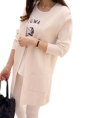 (ヒンリヤ)HengLiYaレディース ニット ロング カーディガン ハーフ 丈 セミロング 無地 シンプル 春 秋 ジャケット アウター きれいめ