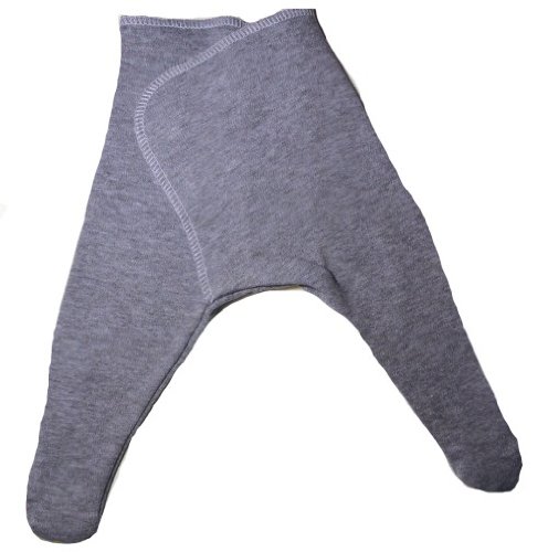 Heather Gray Cotton Knit Footed Pants