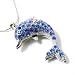 Blue Crystal Dolphin Pendant Necklace Fashion Jewelry