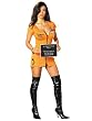 Plus Size Ally Catraz Convict Costume Sexy Criminal Prisoner Jail Halloween Costume
