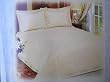 3 PCS Cotton Wedding Quilted Fully Embroidery Bedspreads / Beige/full or Queen Size