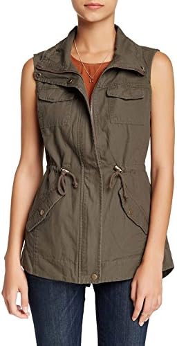 Sebby Women Cotton Canvas Safari Vest Jacket ST6140 Cinder Medium