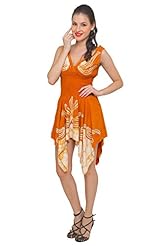 Sexy Rayon/Viscose Shirred Embroidered Short Tank  Dress