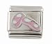 SilverBin Enamel Paint Pink Ballet Toe Shoes Stainless Steel Italian Charm Link
