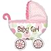 Girl Baby Shower Buggy Balloon Mylar Super shape