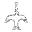 14K White Gold Diamond Dove Pendant