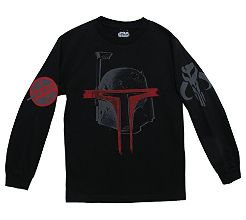 Star Wars Boba Fett Mask Movie Mighty Fine Adult Long Sleeve T-Shirt Tee