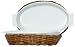 Woven Rattan Oval Basket with White Ceramic Au Gratin Liner 13 3/4"L x 8 3/4"W x 3 1/4"H