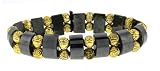 Hematite Bracelet - Tanker with Gold Colored Roses