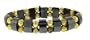 Hematite Bracelet - Tanker with Gold Colored Roses