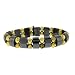 Hematite Bracelet - Tanker with Gold Colored Roses