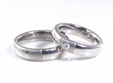 ZEEZEN チタンペアリング 結婚指輪 女性用にはダイヤ付き 4.064.03
