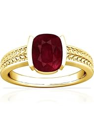 18K Yellow Gold Cushion Cut Ruby Womens Astrological Ring