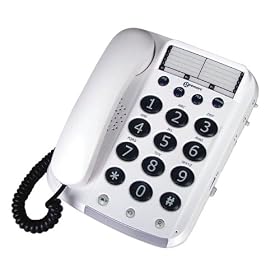 Geemarc Dallas 10 Big Button Corded Telephone - White