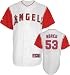 Bobby Abreu Jersey: Adult 2009 Majestic Alternate White/Red Replica #53 Los Angeles Angels of Anaheim Jersey - XX-Large