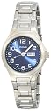 Pulsar Women's Functional Stainless Steel Blue Dial Day Date Watch #PXU035