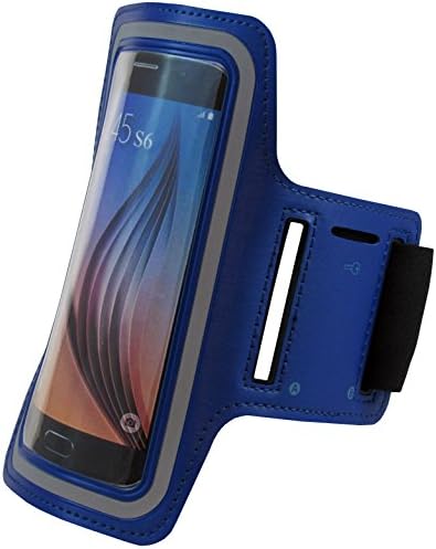 Samsung Galaxy S6 / S6 Active / S6 Edge and S5 Neoprene Cell Phone Armband for Running, Walking, Hiking, and Other Exercise and Sports Activities by ASCT (Blue)