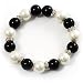 Black&White Pearl Style Flex Bracelet