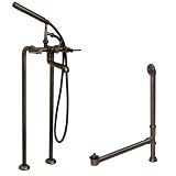 31-1/2" Whittington Freestanding Tub Faucet, Supplies (No Valves) and Drain - Oil Rubbed Bronze