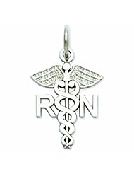 14K White Gold RN Charm