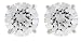 Platinum Overlay Sterling Silver 8mm Round Cubic Zirconia Four-Prong Stud Earrings