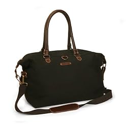 Olive n Figs 100% Pure Cotton Canvas Black Duffle